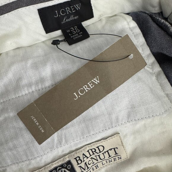 J. Crew Ludlow Baird Mcnutt Slim Pant 32 Irish Cotton Linen Blue NWT PT-2554 - Picture 6 of 12